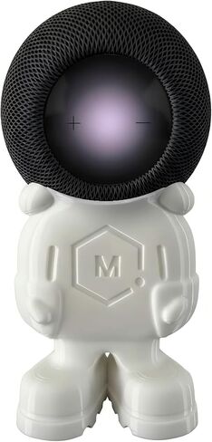 حامل صوتي لسطح المكتب من Aetherix لجهاز HomePod Mini، حامل ثلاثي مكبر صوت لطيف على شكل رائد فضاء، ملحقات تزيين مثالية لـ HomePod Mini (أبيض، عبوة واحدة) in Kuwait