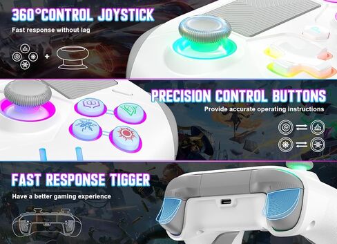 Gamrombo Gaming Controller for PlayStation 5 / PS5, PS4/PS3/PC/Switch/Steam Deck/Mac/Android/iOS with RGB LED Lights, Hall Triggers, Hall Joysticks, Marco, Audio Jack - Need to upgrade in Saudi Arabia