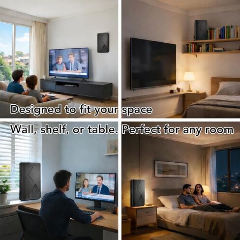 Five Star Flat Panel Indoor TV Antenna – Long Range, Amplified HD Reception with Signal Booster, 4K Ready for Local Channels in Saudi Arabia