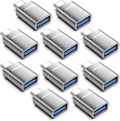 10 عبوات من محول USB C إلى USB، محول USBC ذكر إلى USBA 3.0 أنثى متوافق مع iPhone 17 Pro Max MacBook Pro Air 2024 iMac iPad mini، وأجهزة أخرى من النوع C أو Thunderbolt 4/3 in Kuwait