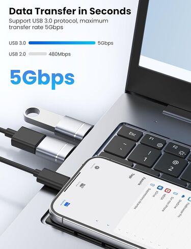 10 عبوات من محول USB C إلى USB، محول USBC ذكر إلى USBA 3.0 أنثى متوافق مع iPhone 17 Pro Max MacBook Pro Air 2024 iMac iPad mini، وأجهزة أخرى من النوع C أو Thunderbolt 4/3 in Kuwait