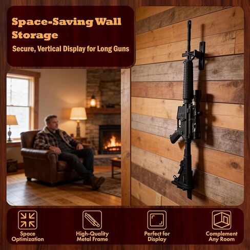Rush Creek Creations Adjustable Metal 1-Gun Wall Rack – Wall Mounted Rifle & Shotgun Storage Organizer in Saudi Arabia