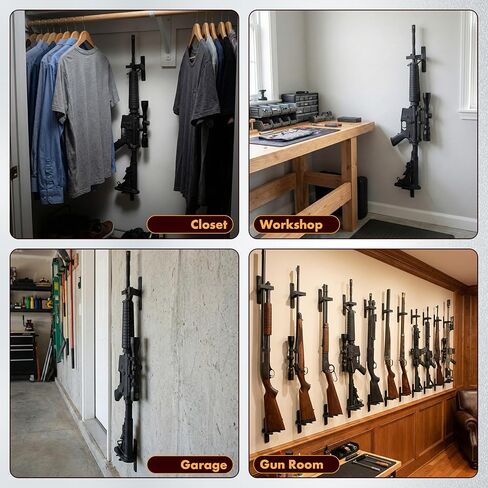 Rush Creek Creations Adjustable Metal 1-Gun Wall Rack – Wall Mounted Rifle & Shotgun Storage Organizer in Saudi Arabia
