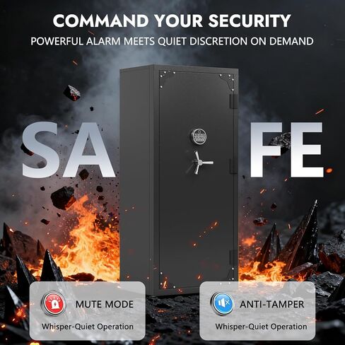 KAER Biometric Gun Safe 18-20 Gun Safe for Rifle and Pistols with Removable Racks Pistol Pouches Adjustable Shelves Large Rifle Safe for Home Defense Hunting Enthusiasts for AR-15 Rifle Shotguns in Saudi Arabia