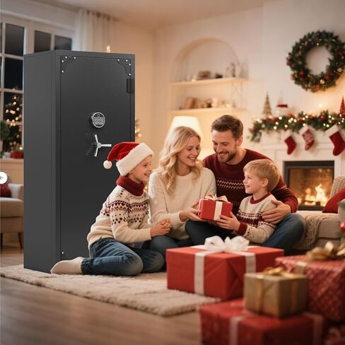KAER Biometric Gun Safe 18-20 Gun Safe for Rifle and Pistols with Removable Racks Pistol Pouches Adjustable Shelves Large Rifle Safe for Home Defense Hunting Enthusiasts for AR-15 Rifle Shotguns in Saudi Arabia