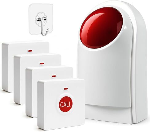 Panic Button Alarm – Wireless Emergency Call System for Elderly & Disabled, Battery Powered, 130dB Adjustable Volume, 350ft Range – for Bathroom, Home, Warehouse & More (1 Siren+2 Buttons) in Saudi Arabia