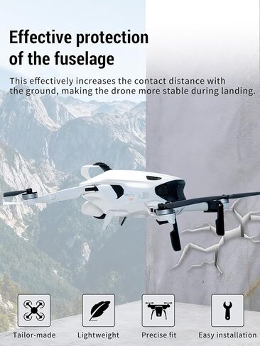 2-Pack Drone Landing Gear for Insta360 Antigravity A1, Lightweight Extension Legs Anti-Scratch Protector Bracket, Shockproof Plastic for Antigravity A1 Accessories (Black) in Saudi Arabia