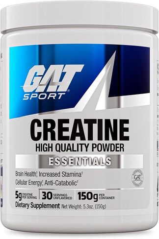 GAT SPORT Creatine Monohydrate Powder, Strength, Brain Health, Anti-oxidant, Endurance, for Men & Women, Unflavored (30 Servings) in Saudi Arabia