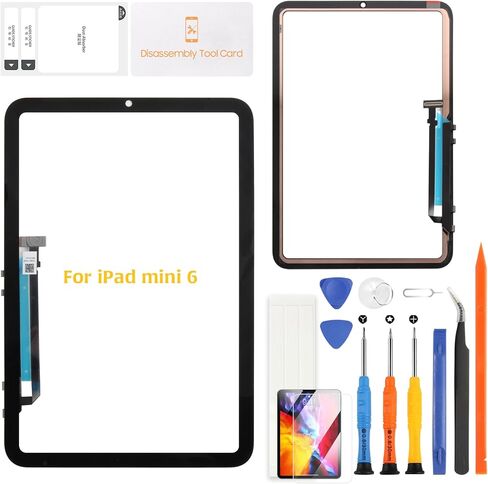 A-MIND Touch Screen Digitizer Replacement for iPad mini 6 8.3" 2021 A2567 A2568 A2569 Glass Touch Panel (LCD Not Included) with LCD Adhesive Strips Tempered Glass Protector Repair Tools in Saudi Arabia
