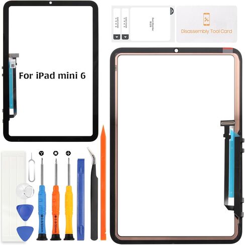 A-MIND Touch Screen Digitizer Replacement for iPad mini 6 8.3" 2021 A2567 A2568 A2569 Glass Touch Panel (LCD Not Included) with LCD Adhesive Strips Tempered Glass Protector Repair Tools in Saudi Arabia