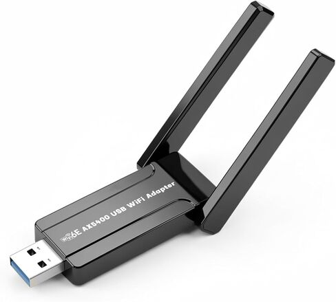 محول واي فاي 6 USB، محول واي فاي ثلاثي الموجات AXE5400 لأجهزة الكمبيوتر المكتبية والكمبيوتر المحمول، أمان WPA3، دونجل لاسلكي منخفض الكمون للألعاب، هوائي واي فاي يدعم 2.4 جيجا هرتز/5 جيجا هرتز/6 جيجا هرتز، متوافق مع نظام التشغيل Windows 11/10 in Kuwait