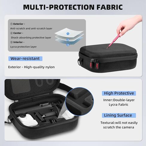 BRDRC Carrying Case for Insta360 GO Ultra, Portable Nylon Travel Storage Bag, Hard Protective Case with Shoulder Strap for Insta360 GO Ultra Camera Accessories in Saudi Arabia