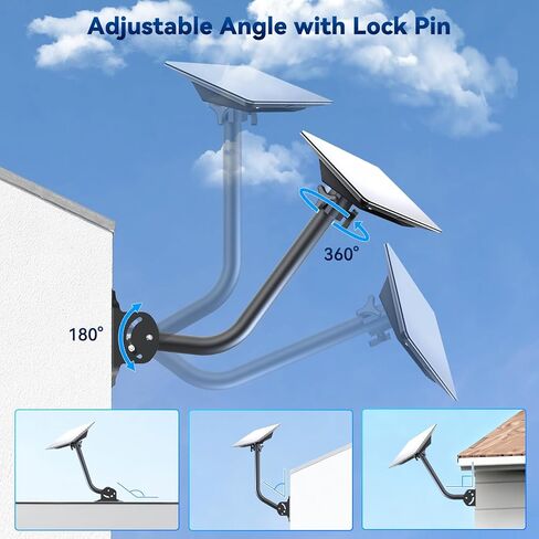 Gen 3 Mount for Starlink, 15.4 Inch Extended Arm Heavy Duty Wall/Eave/Fence/Roof Mount for Starlink Gen 4/4X/V3 Satellite Dish in Saudi Arabia