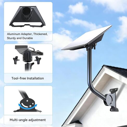 Gen 3 Mount for Starlink, 15.4 Inch Extended Arm Heavy Duty Wall/Eave/Fence/Roof Mount for Starlink Gen 4/4X/V3 Satellite Dish in Saudi Arabia