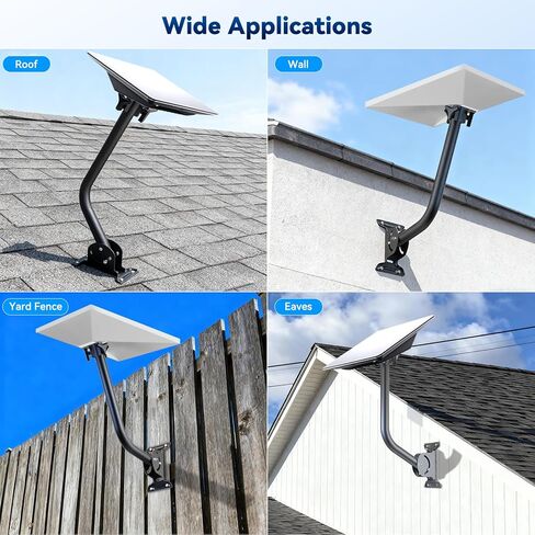 Gen 3 Mount for Starlink, 15.4 Inch Extended Arm Heavy Duty Wall/Eave/Fence/Roof Mount for Starlink Gen 4/4X/V3 Satellite Dish in Saudi Arabia