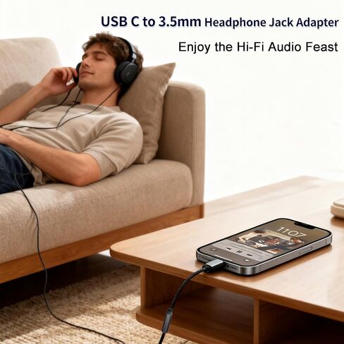 محول مقبس سماعة الرأس USB-C إلى 3.5 مم، محول أنثى من النوع C إلى Aux Audio in Kuwait