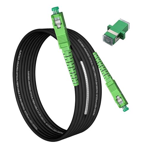 Armored SC/APC to SC/APC Fiber Optic Internet Cable 3.0mm G657A2, Pet-Proof Crush-Resistant OS1/OS2 Compatible Patch Cord Jumper for FTTH Fiber Internet Replacement and ONT Router Setup (White, 1 m) in Saudi Arabia