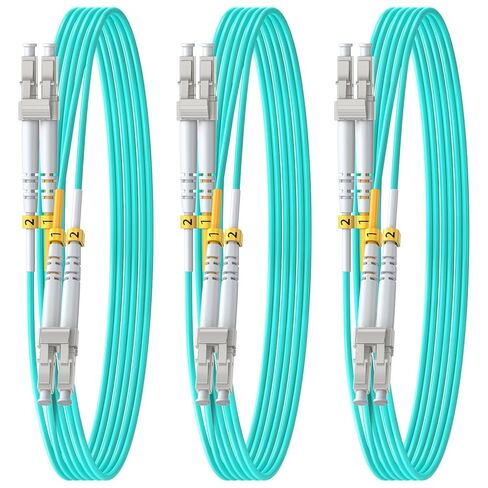 FiberPrime- OM4 LC إلى كابل تصحيح الألياف LC، مزدوج متعدد الأوضاع، كابل تصحيح الألياف الضوئية MM، 40G/100G، 50/125um، LSZH، 5m/16ft، 5 عبوات in Kuwait