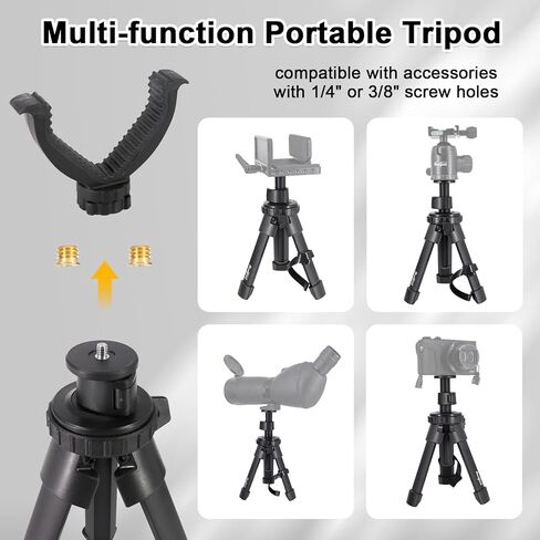 HUNTPAL Rfie Rest Bench Stand عصا الرماية حامل ثلاثي القوائم لبندقية لنطاق ممارسة الرماية على الطاولة، محمول قابل للتعديل ارتفاع مدمج من الألومنيوم لدعم الرماية in Kuwait