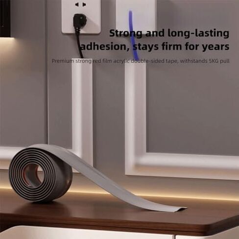 PVC Cord Cover Protector Flexible Indoor Cable Management System(4.2 * 100cm,White) in Saudi Arabia