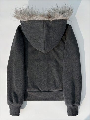 SOLY HUX Women's Zip Up Hoodie Fuzzy Long Sleeve Hooded Sweatshirt Jacket Streetwear with Pockets in Saudi Arabia