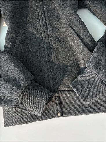 SOLY HUX Women's Zip Up Hoodie Fuzzy Long Sleeve Hooded Sweatshirt Jacket Streetwear with Pockets in Saudi Arabia