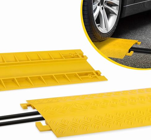 Durable Cable Ramp Protective Cover - 2,000 lbs Max Heavy Duty Drop Over Hose & Cable Track Protector, Safe in High Walking Traffic Areas - Cable Concealer for Outdoor & Indoor Use - Pyle PCBLCO22 in Saudi Arabia