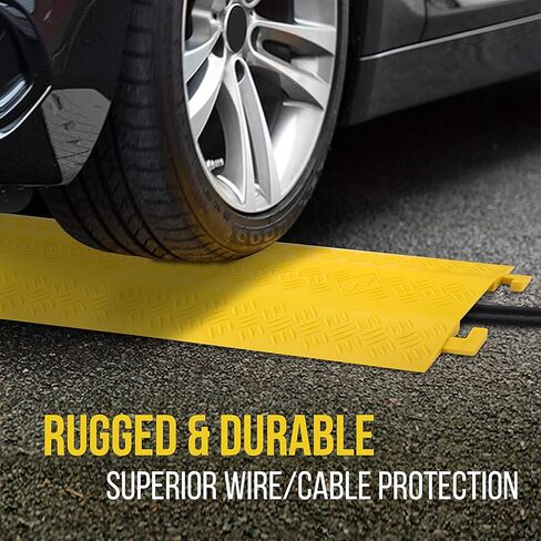 Durable Cable Ramp Protective Cover - 2,000 lbs Max Heavy Duty Drop Over Hose & Cable Track Protector, Safe in High Walking Traffic Areas - Cable Concealer for Outdoor & Indoor Use - Pyle PCBLCO22 in Saudi Arabia