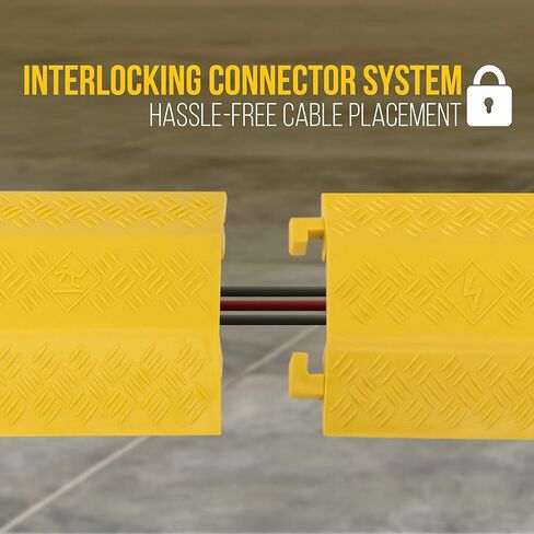 Durable Cable Ramp Protective Cover - 2,000 lbs Max Heavy Duty Drop Over Hose & Cable Track Protector, Safe in High Walking Traffic Areas - Cable Concealer for Outdoor & Indoor Use - Pyle PCBLCO22 in Saudi Arabia