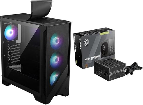 MSI MAG Forge 321R Airflow - Premium Mid-Tower Gaming PC Case + MSI MAG A650BE, Semi-Modular Compact 650W ATX Power Supply, 80+ Bronze in Saudi Arabia