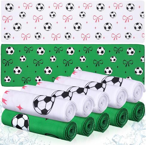 Moukeren 12 Pcs Soccer Cooling Towels Soccer Party Favor 40"x12" Microfiber Breathable Chilly Ice Towel Sweat Rag for Sport Team Gift Bulk in Saudi Arabia