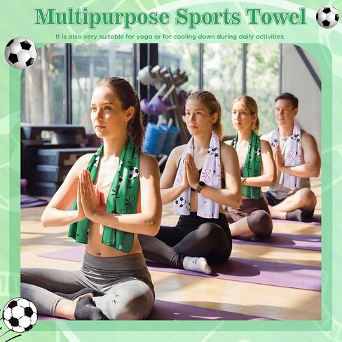 Moukeren 12 Pcs Soccer Cooling Towels Soccer Party Favor 40"x12" Microfiber Breathable Chilly Ice Towel Sweat Rag for Sport Team Gift Bulk in Saudi Arabia