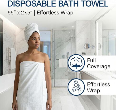 Disposable Bath Towels for Travel Thicken Soft Quick Dry 55.1"x27.5" Extra Large Camping Travel Towels for Hotels Saunas Salons Business Gyms Cleaning (5) in Saudi Arabia