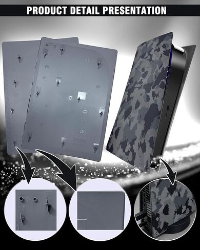 Joso Faceplate for PS5 Digital Edition, Anti-Scratch Dustproof Case Replacement, Cover Skin Fit for PS5 Console (Digital Version), Plates for PS5 Accessories, Easy Installation - Camo in Saudi Arabia