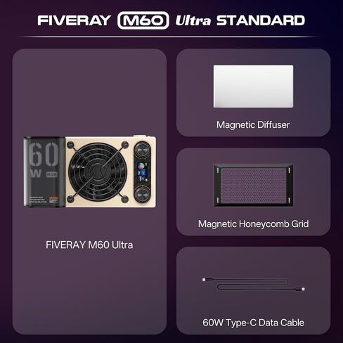 ZHIYUN FIVERAY M60 Ultra RGB Video Light [Official] 60W Portable Outdoor Fill Handheld Light 430g DSLR Camera Light with Cold Shoe Photography Light Setup for YouTube TK APP Control 2500K~10000K in Saudi Arabia