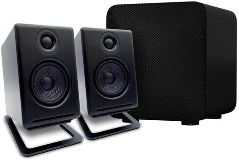 Audioengine A2+ Bluetooth Computer Speaker Bundle – Compact Desktop Speakers for PC & Laptop with S6 Subwoofer and DS1M Speaker Stands in Black in Saudi Arabia