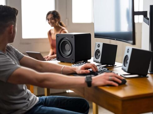 Audioengine A2+ Bluetooth Computer Speaker Bundle – Compact Desktop Speakers for PC & Laptop with S6 Subwoofer and DS1M Speaker Stands in Black in Saudi Arabia