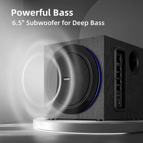 Elimavi Computer Speakers with Subwoofer, 2.1 PC Speakers with Powerful Bass and 120W Peak Power,Bluetooth 5.3, Aux/RCA/Optical/Coaxial,in for Desktop, Monitor, Gaming in Saudi Arabia