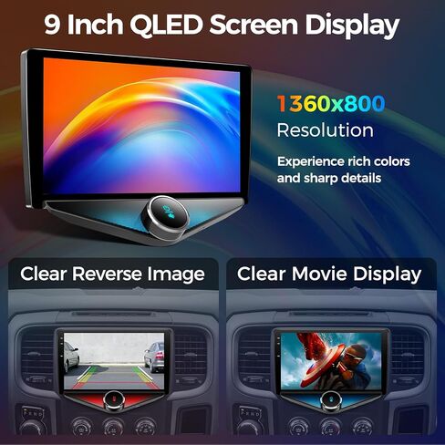 Car Stereo for Dodge RAM 1500 2500 3500 2013 2014 2015 2016 2017 2018 with Wireless CarPlay and Android Auto, 9'' QLED Android 14 Car Radio, 4G Ram 64G ROM(Only fit Manual AC) in Saudi Arabia