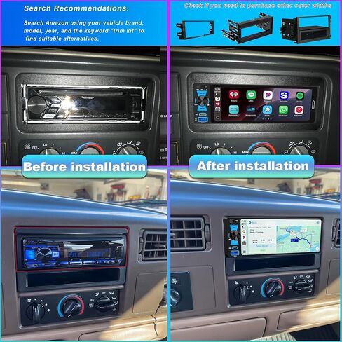 6.5 بوصة ستيريو سيارة أحادي الدين لاسلكي Apple CarPlay Android Auto، راديو السيارة بلوتوث 5.2، FM/AM/RDS، شاشة لمس IPS HD، شحن سريع من النوع C in Kuwait