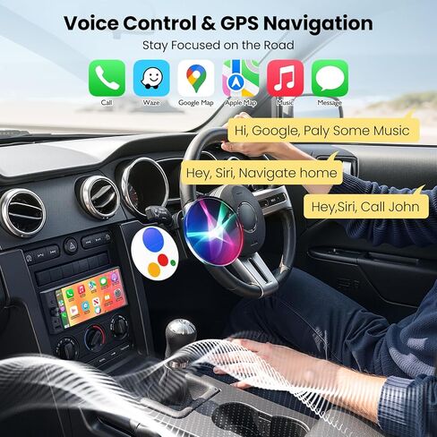 6.9“Single Din Radio Car Stereo with Apple CarPlay & Android Auto, Car Radio UHD in-Cell Touchscreen, 1080P Backup Camera, Mirror Link, Bluetooth 5.3, GPS, AM&FM, USB & Type-C Fast Charging, EQ, SWC in Saudi Arabia