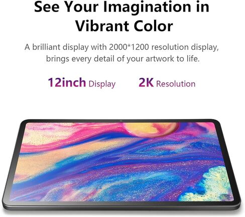 تابلت رسم مستقل Frunsi-T12 مع شاشة، شاشة LCD مقاس 12 بوصة، لا حاجة إلى كمبيوتر، قلم ستايلس، المزيد من المكافآت، برامج تعليمية لتطبيقات الرسم مثبتة مسبقًا، أفضل هدية للمبتدئين، الفنان الرقمي، المصمم in Kuwait