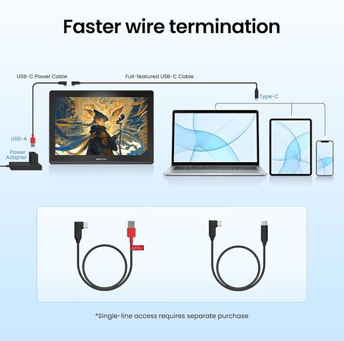DIGIDRAW Turing 14 Drawing Tablet with Screen 13.3 Inch 2.5K, Portable Pen Display with 16384 Levels Battery-Free Stylus, ΔE<1.5 Color Accurate Full-Laminated Graphic Monitor for Mac/PC/Android in Saudi Arabia