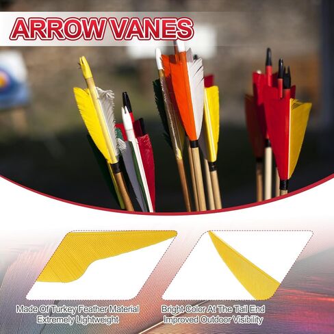 PATIKIL Arrow Vanes Turkey Feather Fletching Shield Cut Archery Fletch Right Wing for Hunting Target Shooting in Saudi Arabia