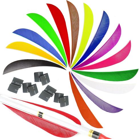 AMEYXGS 50 قطعة ريش السهم 3 "4" 5 "تركيا ريشة ريشة دوارات Rignt الجناح درع/قطرة شكل Fletches لسهم DIY in Saudi Arabia