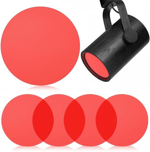SHINEOFI 5pcs Light Dimming Film Ambient Lighting Gel 10cm Dimming Diffuser Film, Warm Color Filters Round Sheet for Led Ceiling Spotlight, Video, Yellow in Saudi Arabia