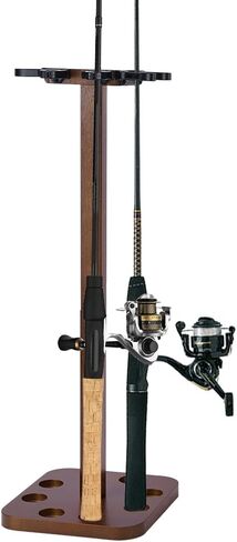 UNICRAFTALE Fishing Rod Storage Racks Holds Up to 8 Rods Wood Floor Stand Fishing Pole Holders for Garage Organization Portable Fishing Rod Organizer for Reels and Accessories 8"x7.8"x21.5" in Saudi Arabia