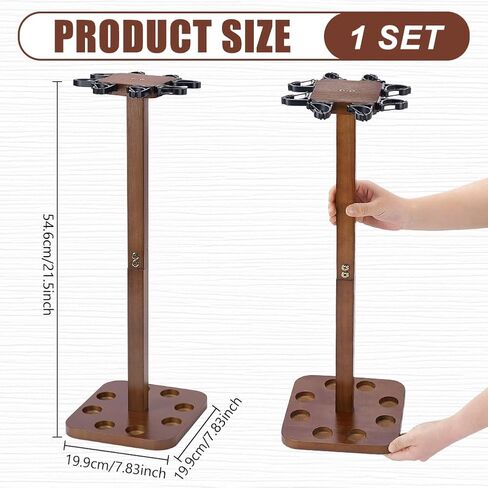 UNICRAFTALE Fishing Rod Storage Racks Holds Up to 8 Rods Wood Floor Stand Fishing Pole Holders for Garage Organization Portable Fishing Rod Organizer for Reels and Accessories 8"x7.8"x21.5" in Saudi Arabia