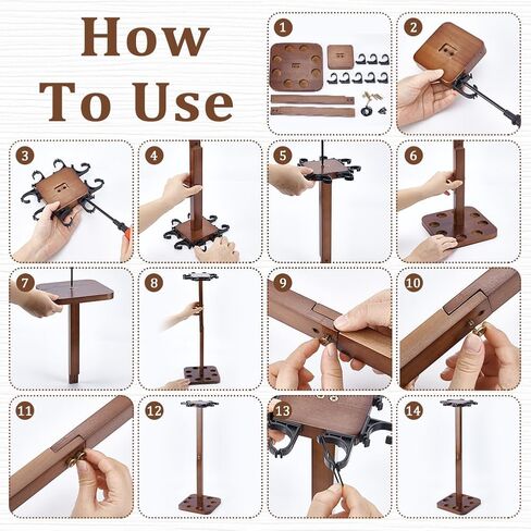 UNICRAFTALE Fishing Rod Storage Racks Holds Up to 8 Rods Wood Floor Stand Fishing Pole Holders for Garage Organization Portable Fishing Rod Organizer for Reels and Accessories 8"x7.8"x21.5" in Saudi Arabia