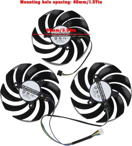 SING F LTD 4-Pin GPU Cooler Fan Set PLD09210S12HH 90MM Compatible with MSI 3060 3070 3080 in Saudi Arabia